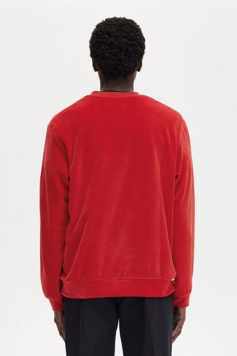 fred perry velour herrtröjor röda
