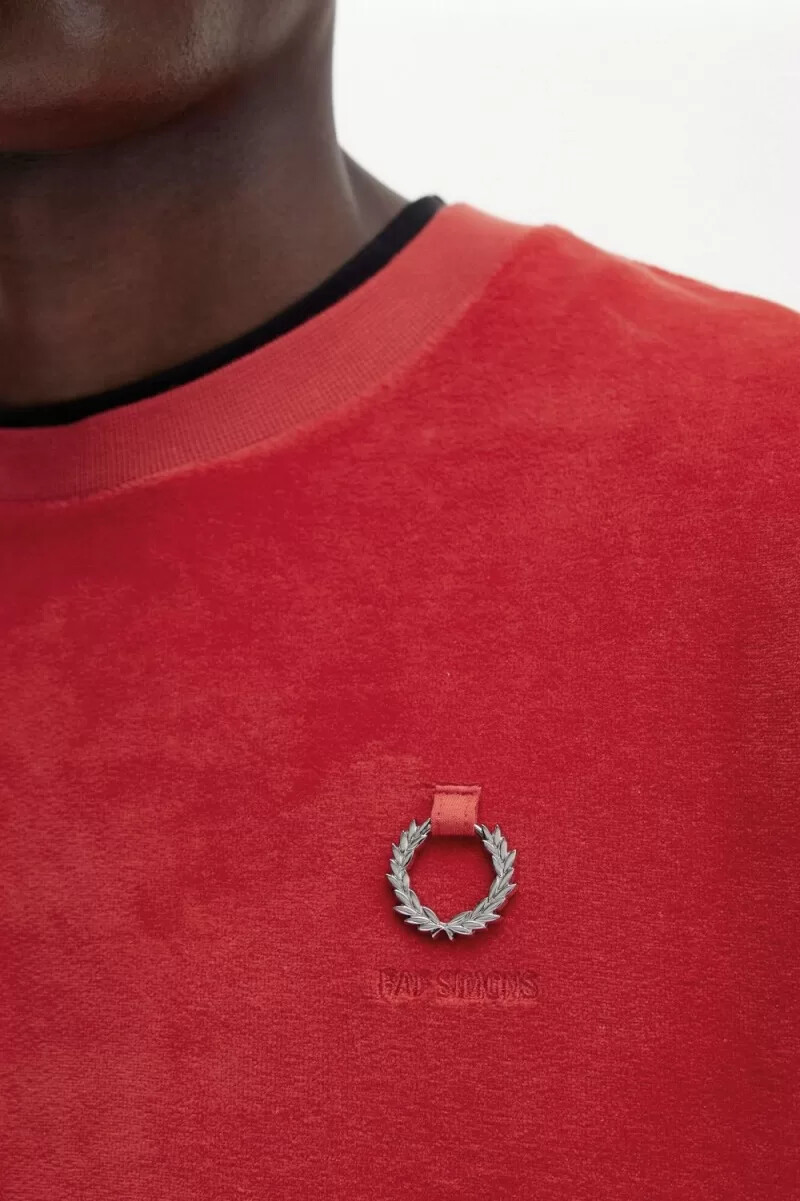 fred perry velour herrtröjor röda