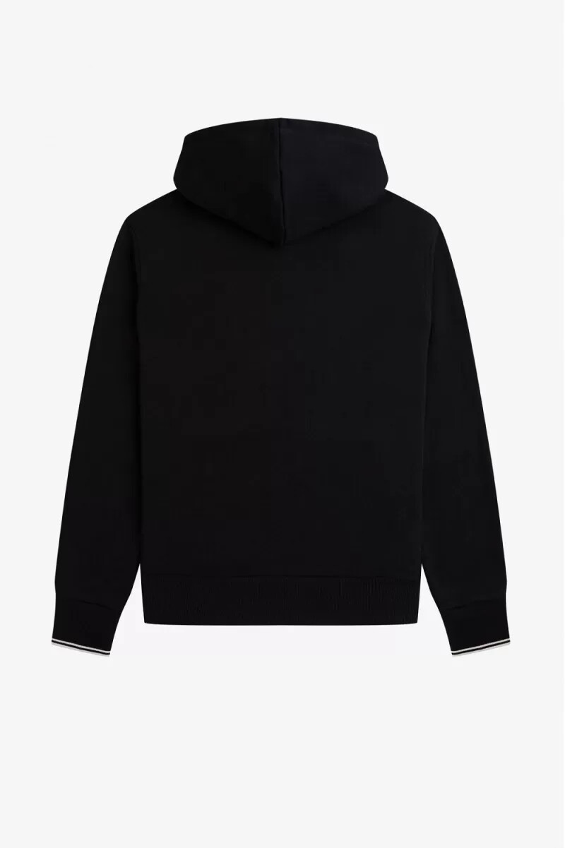 fred perry hooded zip through herrtröjor svarta
