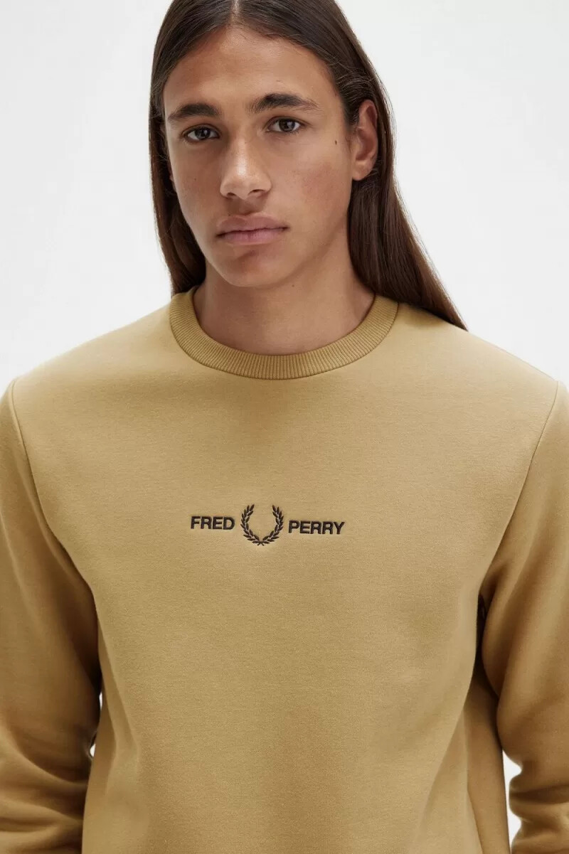 fred perry broderade herrtröjor gröna