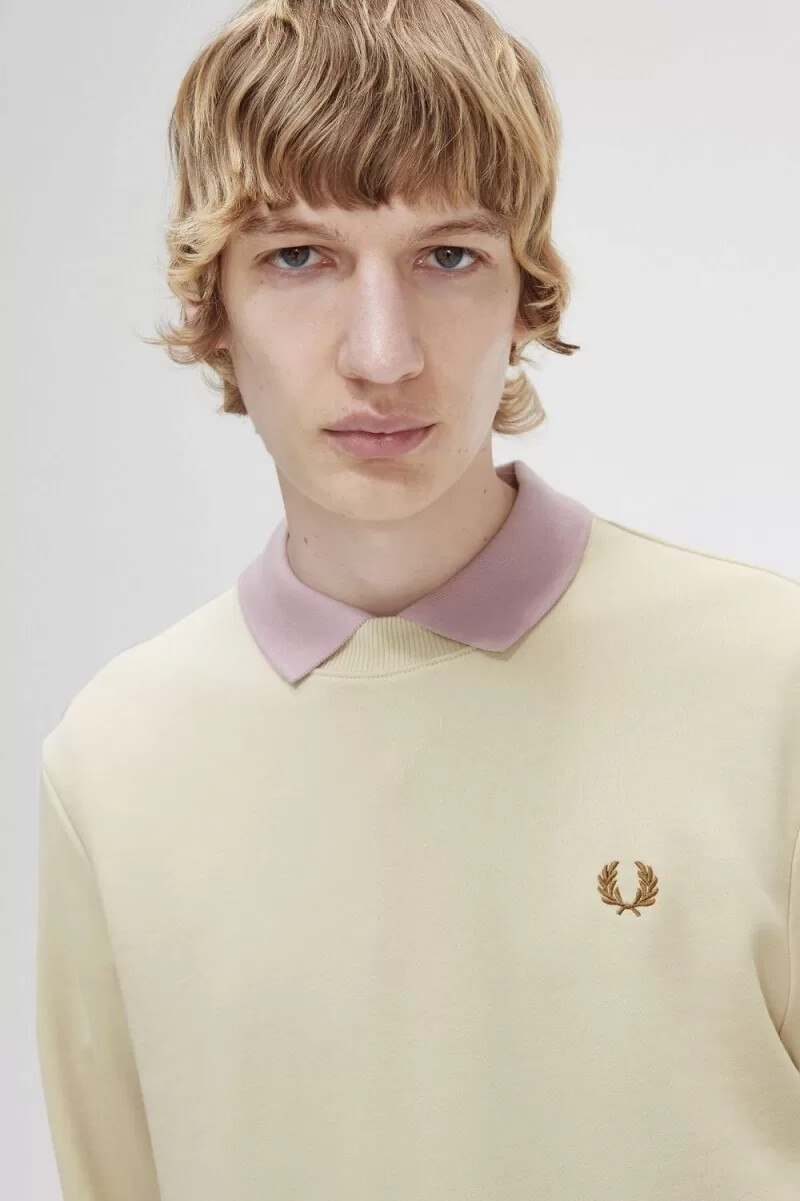 fred perry rundhalsad herrtröja havregryn