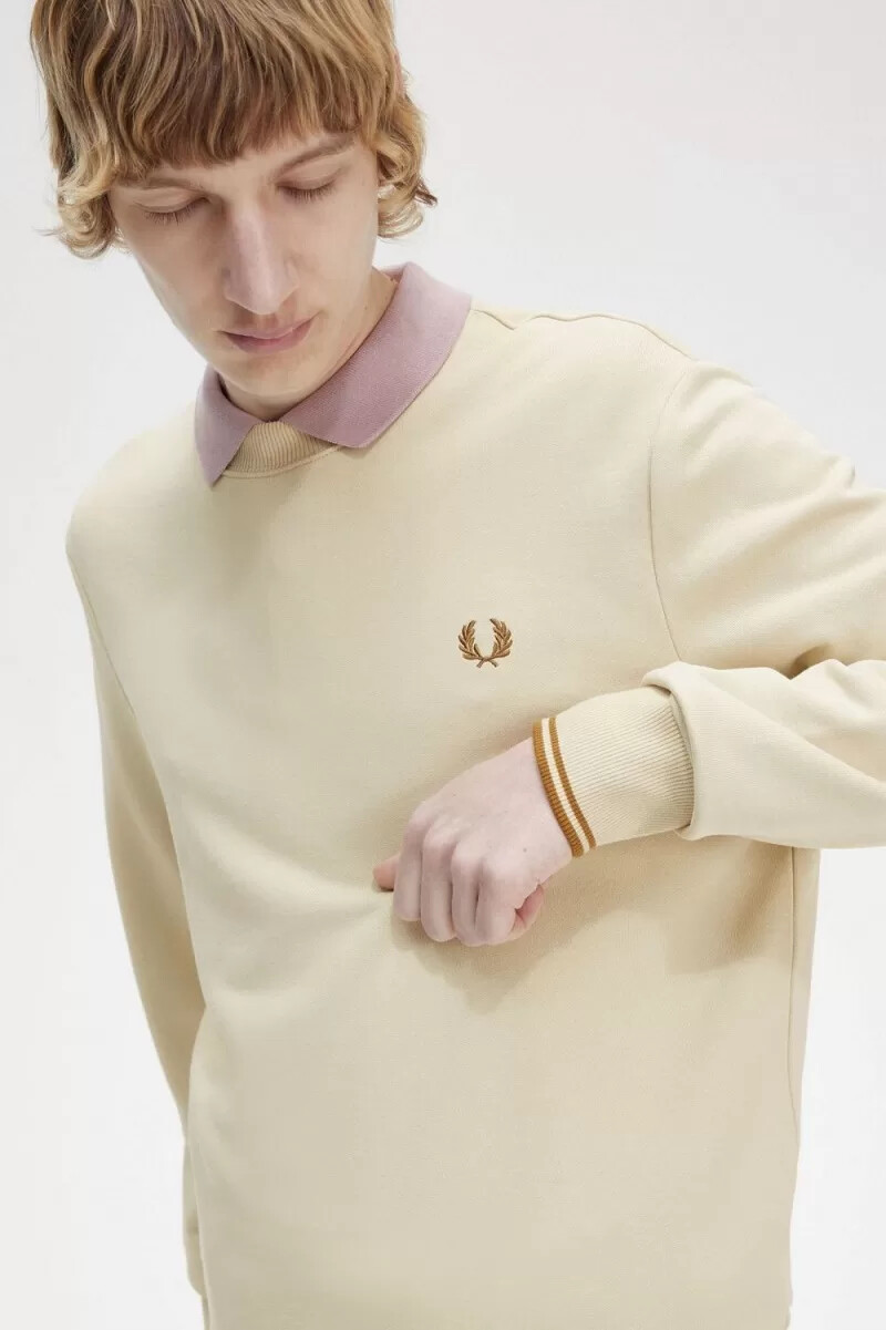 fred perry rundhalsad herrtröja havregryn
