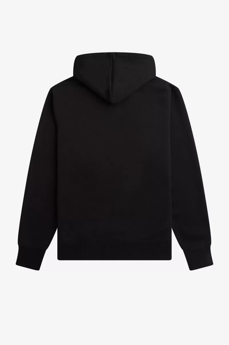 fred perry broderad huvtröja herr svart