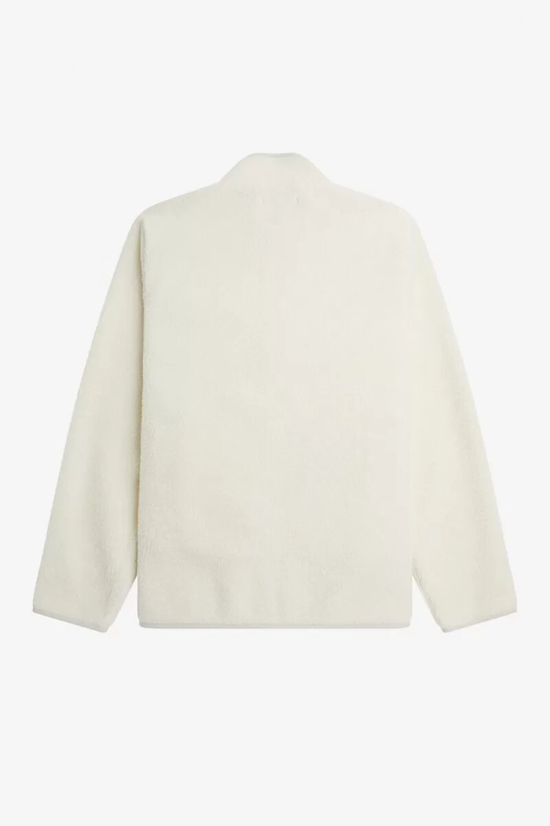 fred perry zip through borg fleece herrtröjor beige