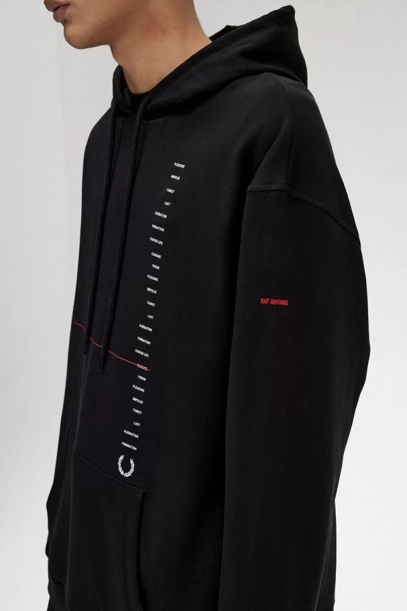 fred perry mönstrade huvtröjor herr svarta