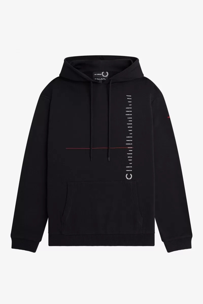 fred perry mönstrade huvtröjor herr svarta