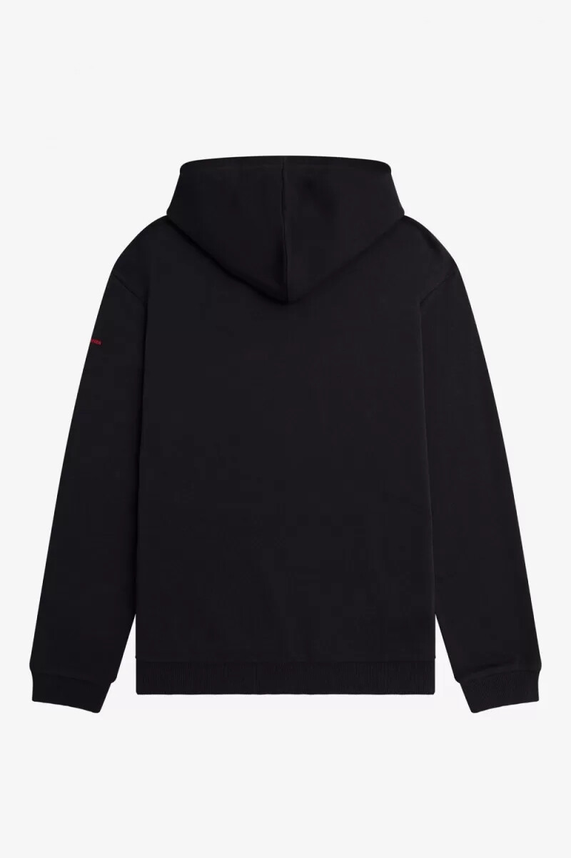 fred perry mönstrade huvtröjor herr svarta