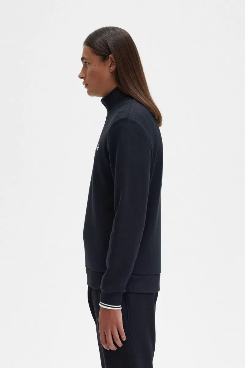 fred perry herrtröjor med halv dragkedja svarta