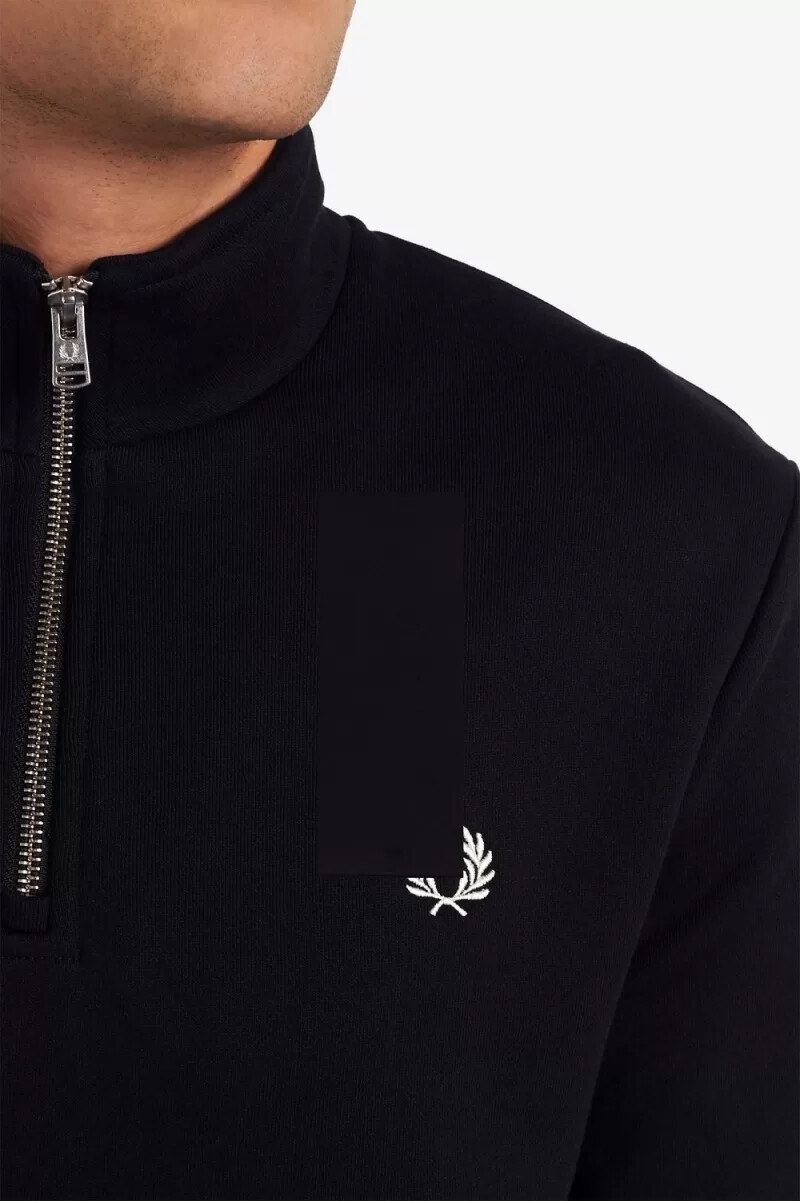 fred perry herrtröjor med halv dragkedja svarta