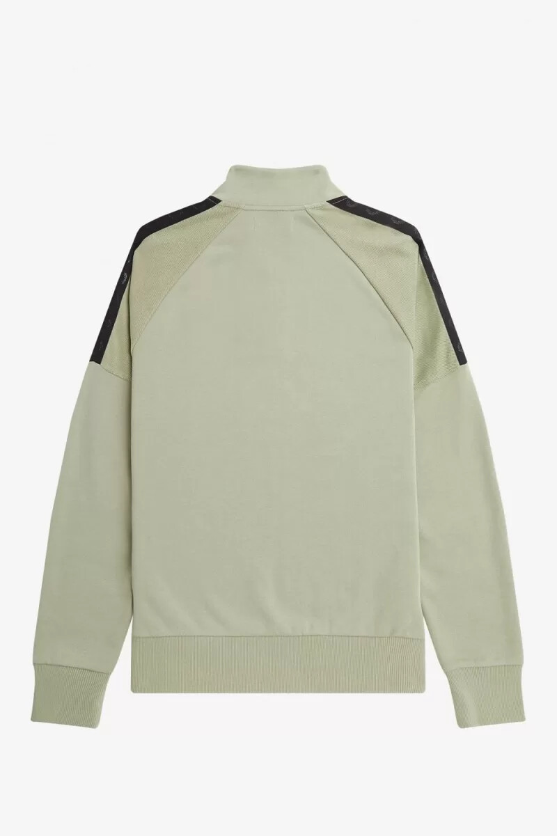 fred perry circle branding half-zip herrtröjor mintgrön