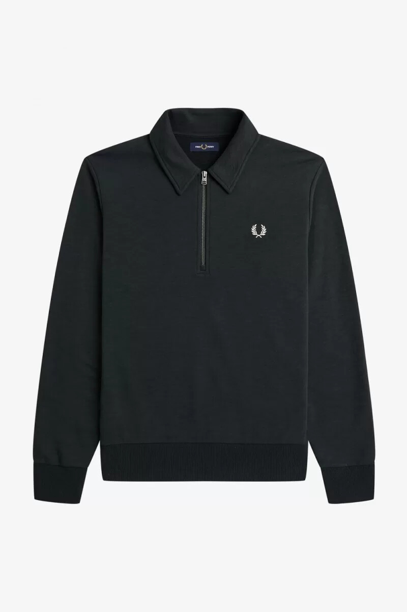 fred perry zip neck collar herrtröjor nattgrön