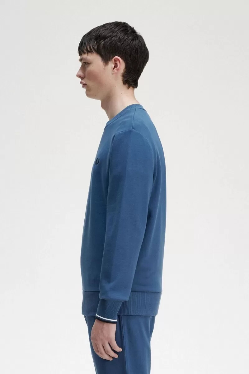 fred perry crew neck herrtröjor midnattsblå