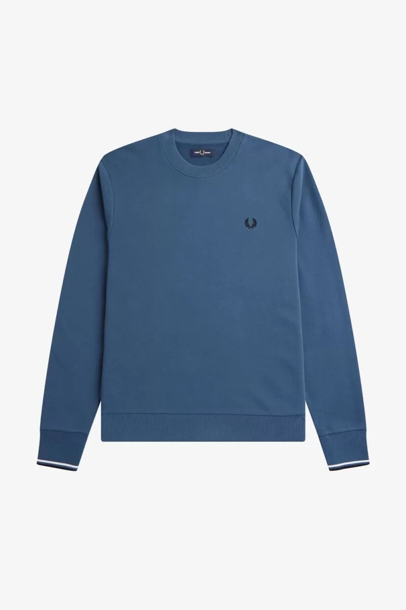 fred perry crew neck herrtröjor midnattsblå