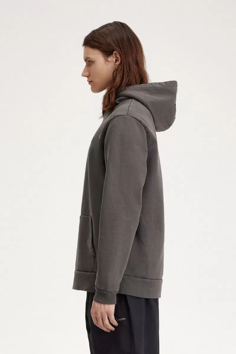 fred perry heavyweight hooded herrtröjor field green