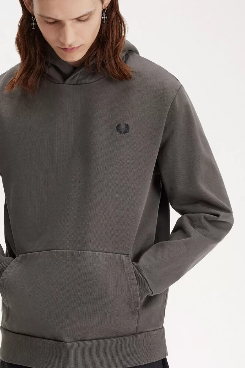 fred perry heavyweight hooded herrtröjor field green