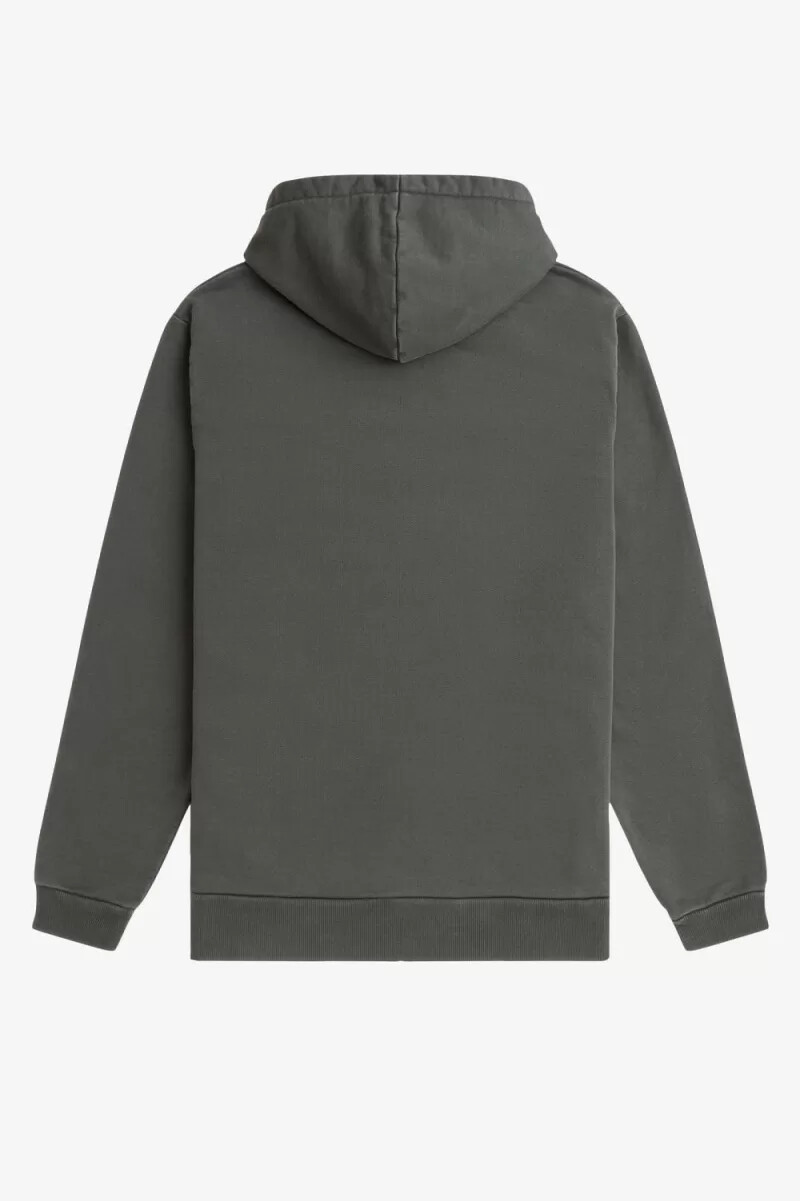 fred perry heavyweight hooded herrtröjor field green