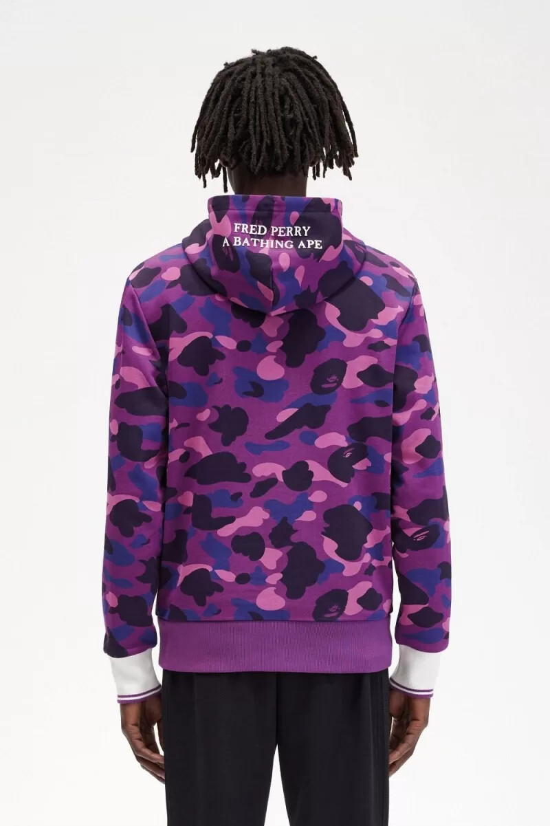 fred perry camouflage hooded herrtröjor lila