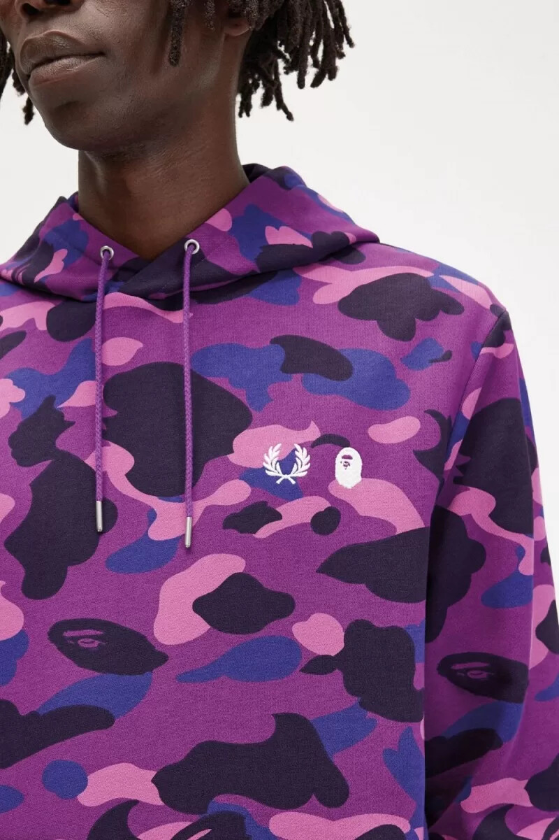 fred perry camouflage hooded herrtröjor lila