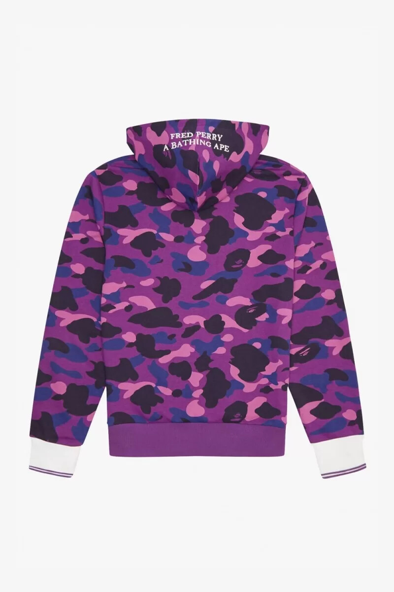 fred perry camouflage hooded herrtröjor lila