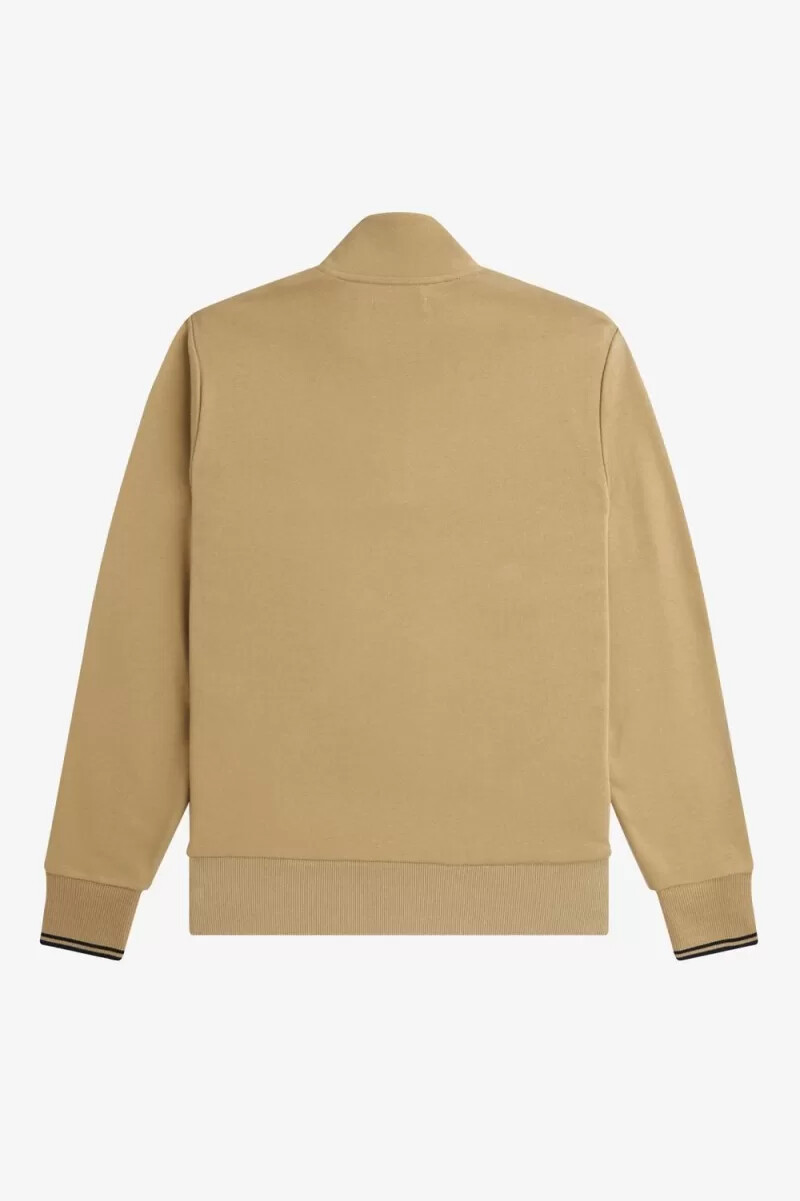 fred perry herrtröjor med halv dragkedja grön svart
