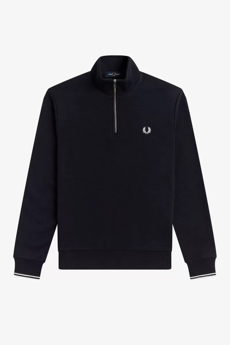 fred perry herrtröjor med halv dragkedja marinblå