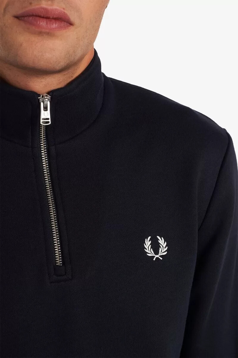 fred perry herrtröjor med halv dragkedja marinblå