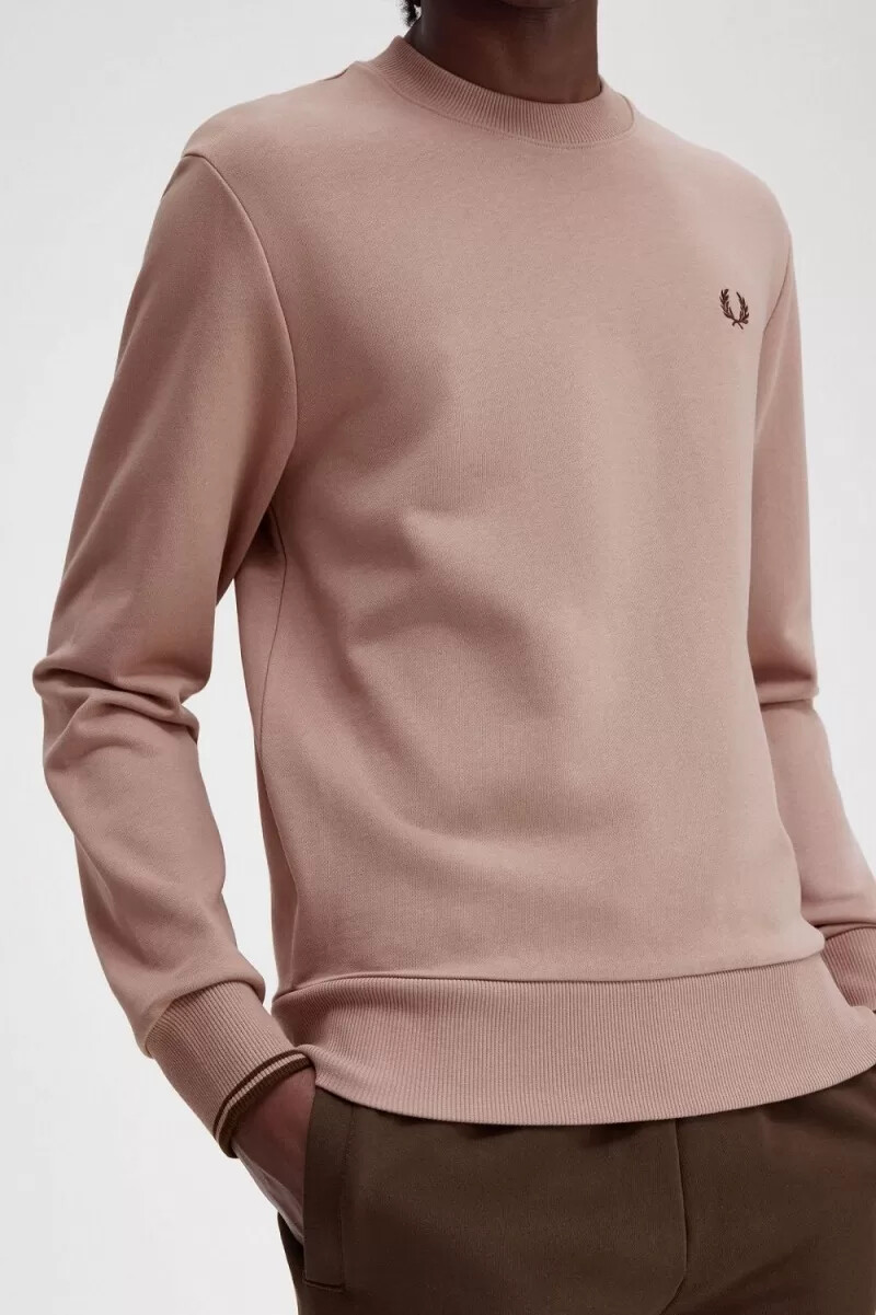 fred perry rundhalsad herrtröja mörkrosa