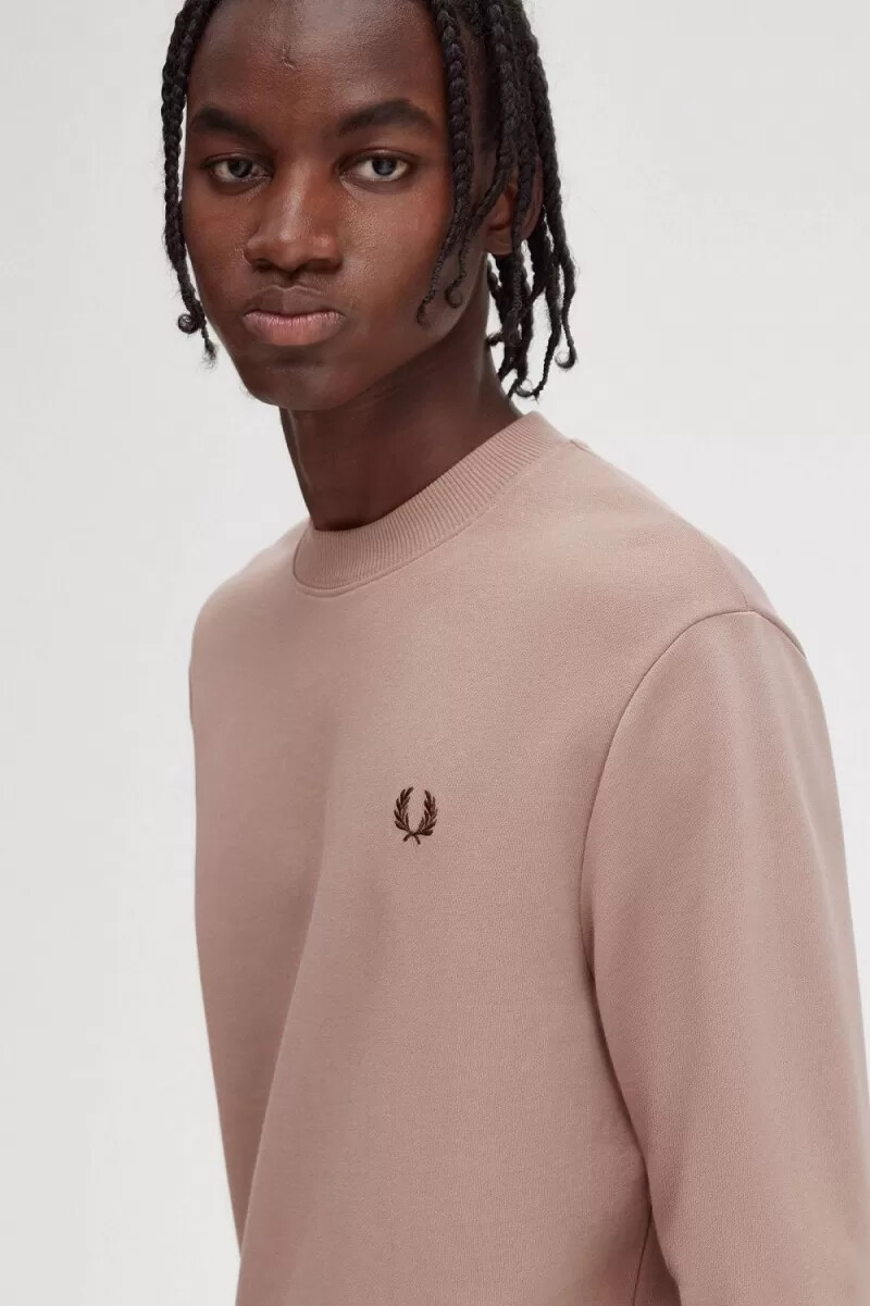 fred perry rundhalsad herrtröja mörkrosa