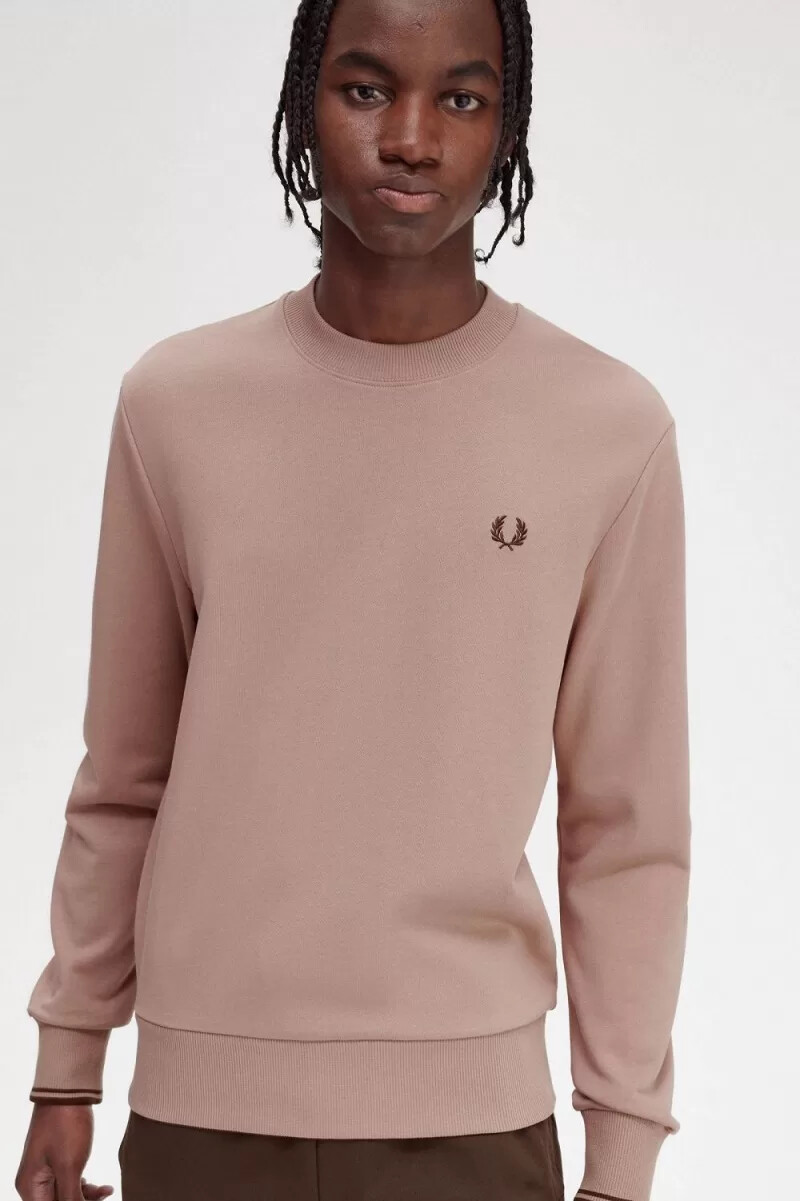 fred perry rundhalsad herrtröja mörkrosa