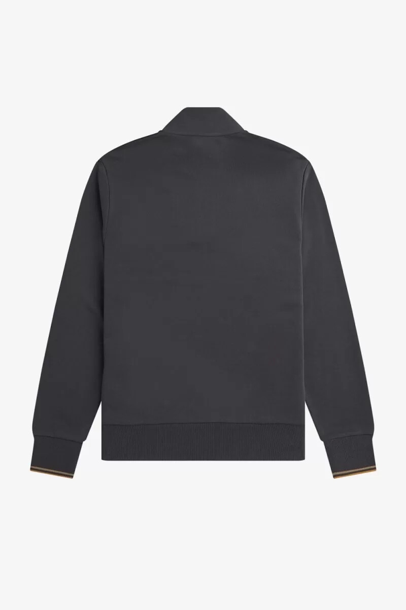 fred perry half zip herrtröjor anchor grey mörk kaffe