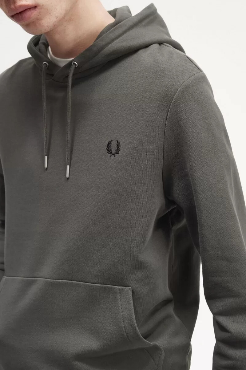 fred perry tipped hooded herrtröjor field green