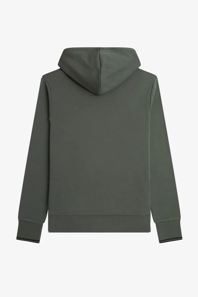 fred perry tipped hooded herrtröjor field green