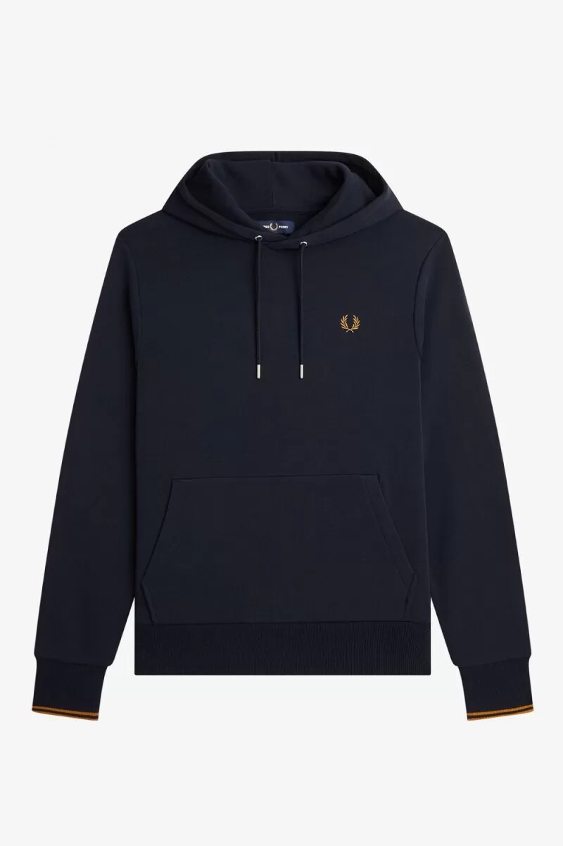 fred perry tipped hooded herrtröjor marinblå mörk kaffe