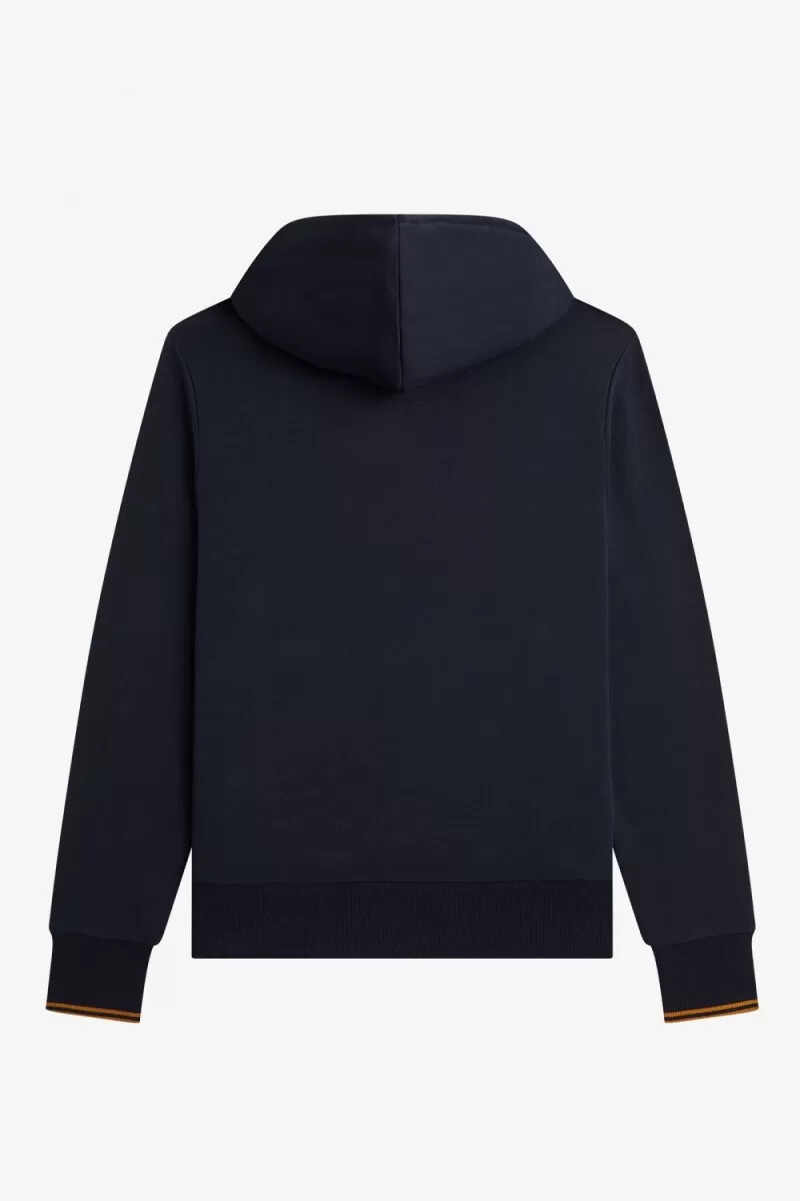 fred perry tipped hooded herrtröjor marinblå mörk kaffe