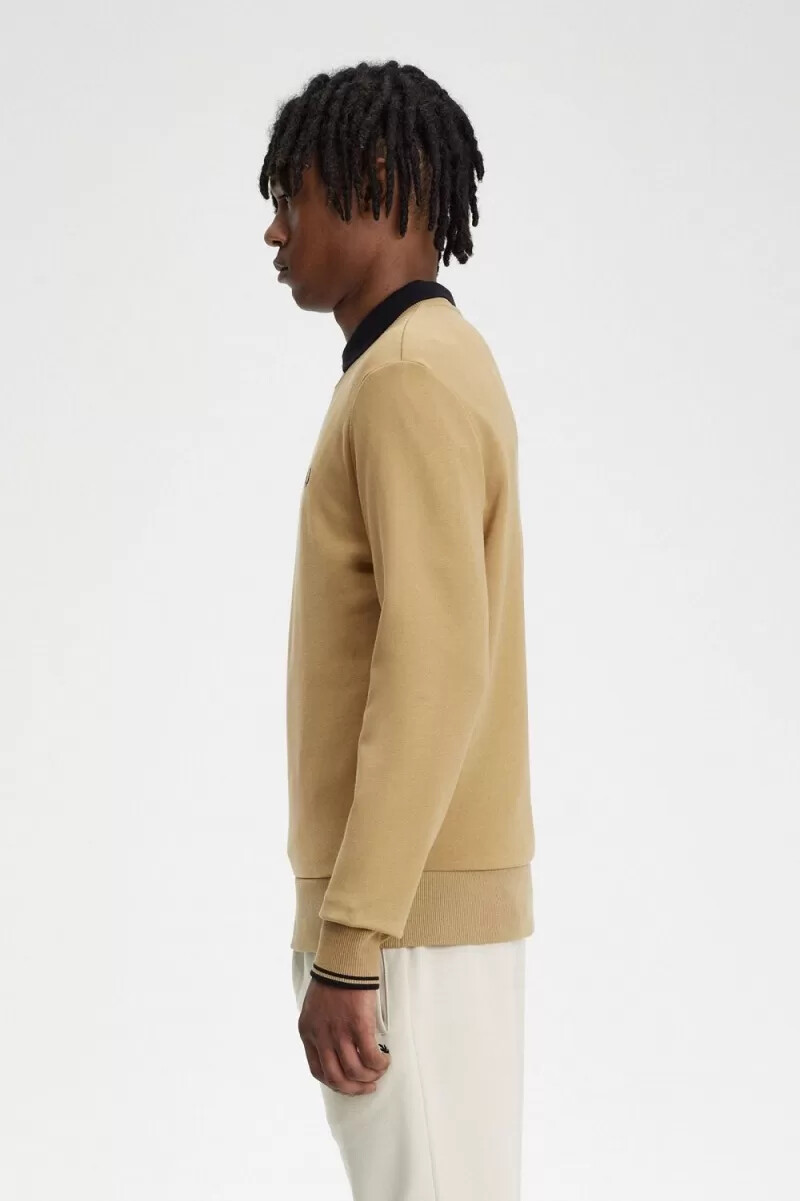 fred perry crew neck herrtröjor grön svart