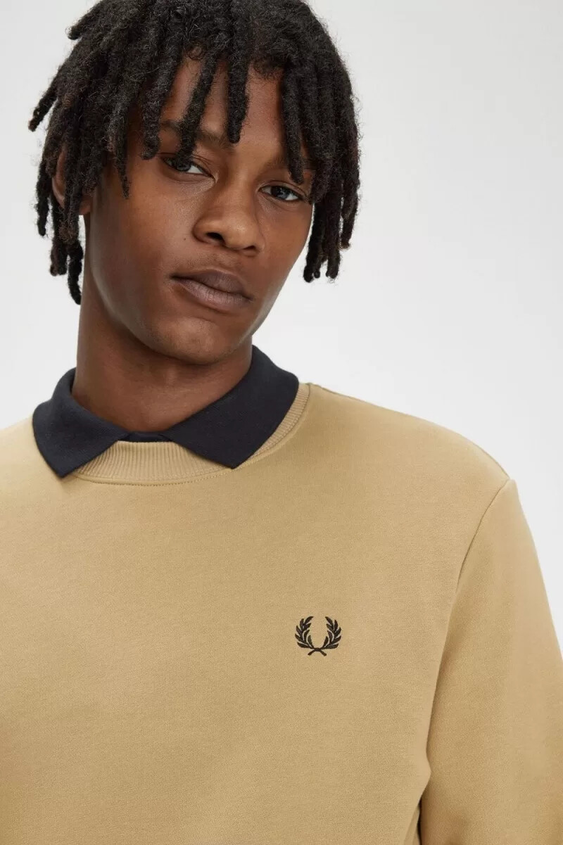 fred perry crew neck herrtröjor grön svart
