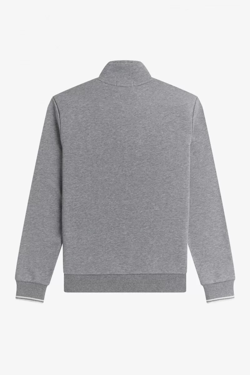 fred perry herrtröjor med halv dragkedja grå
