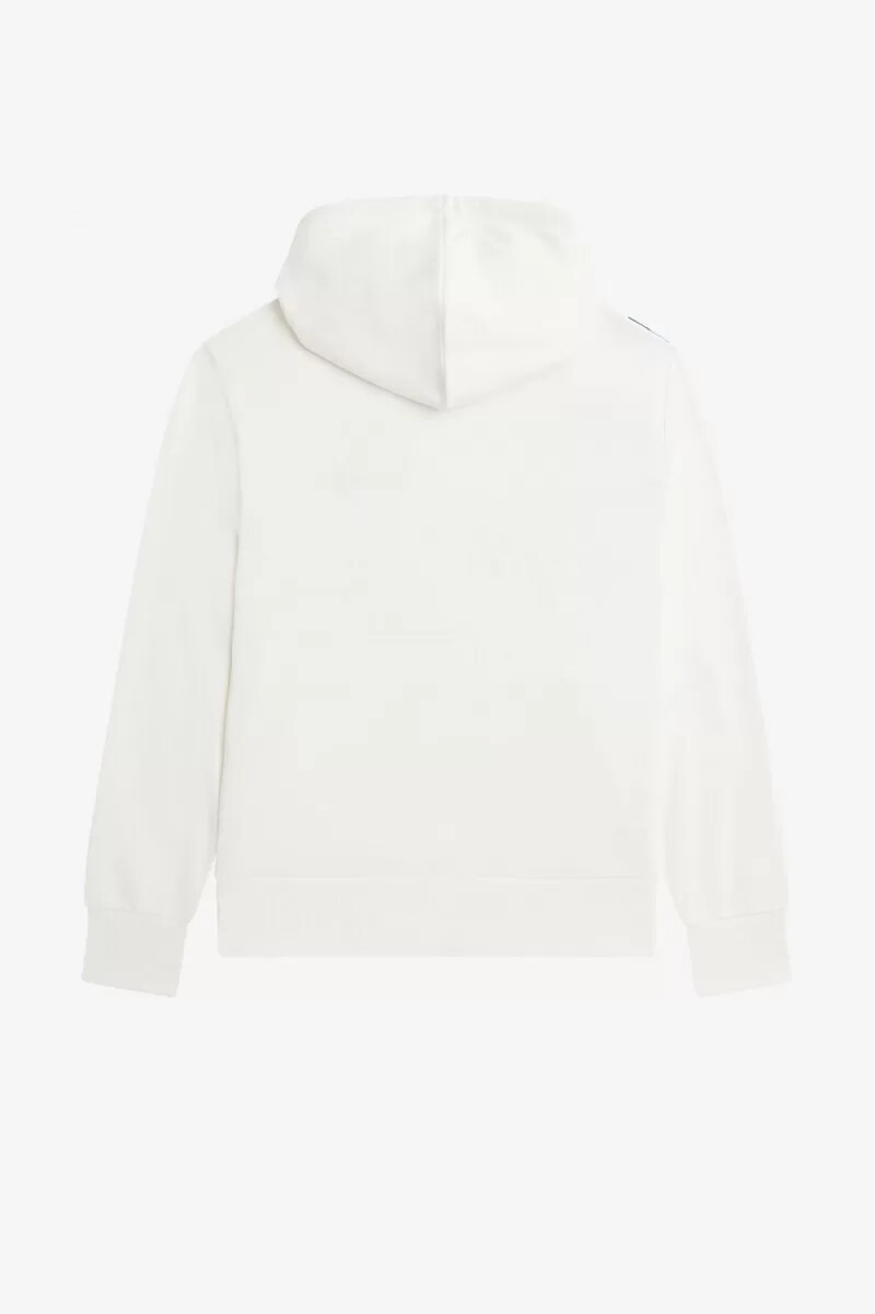 fred perry laurel wreath print hooded herrtröjor snövit