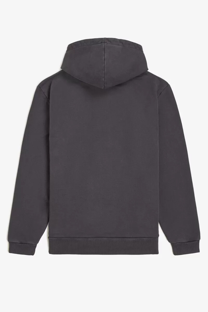 fred perry heavyweight hooded herrtröjor gunmetal