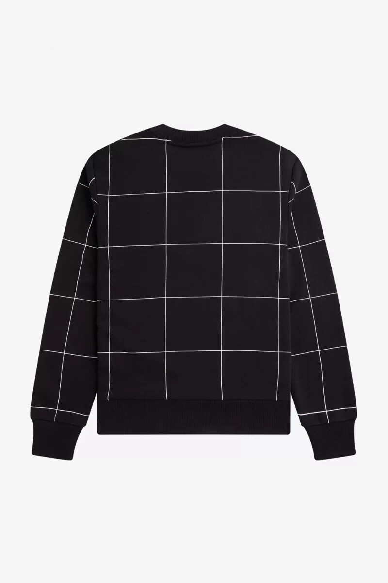 fred perry rutdetalj herrtröjor svarta