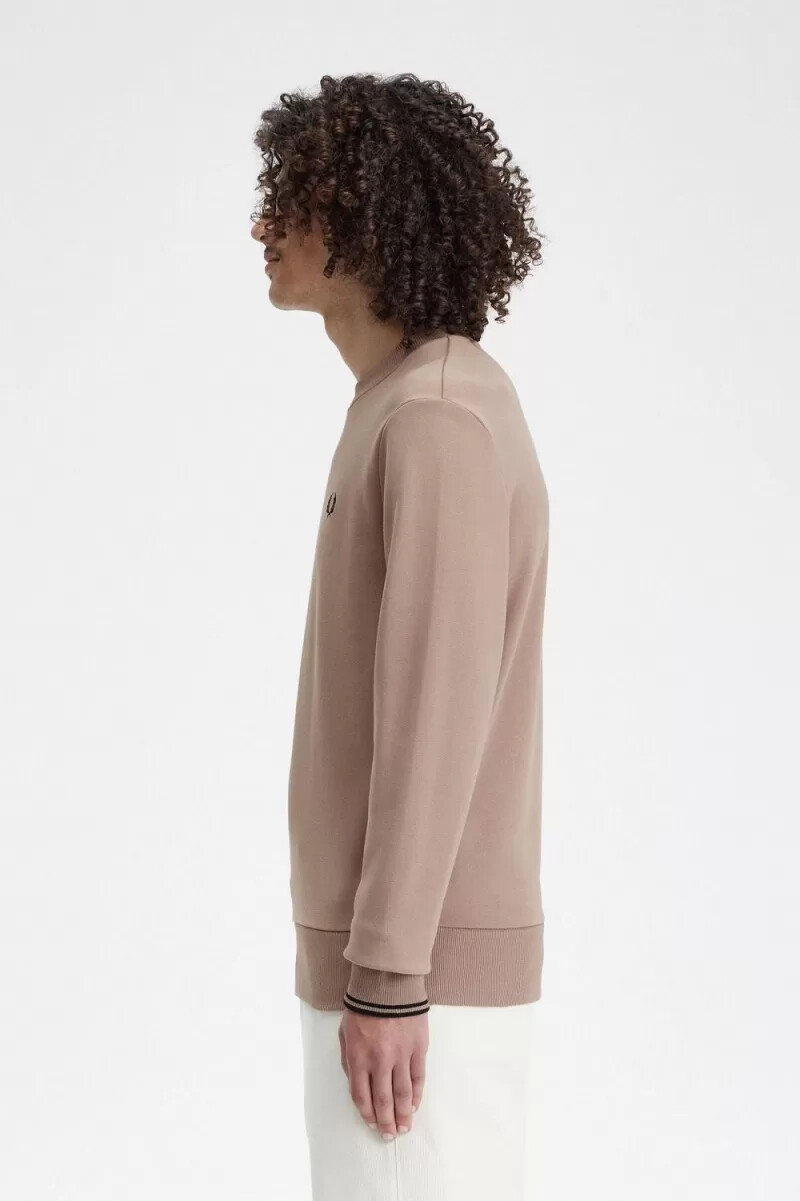 fred perry crew neck herrtröjor mörkrosa svarta