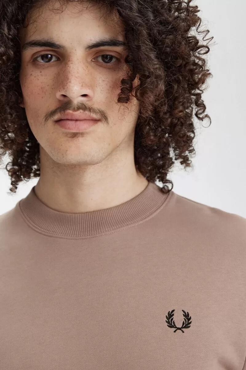 fred perry crew neck herrtröjor mörkrosa svarta