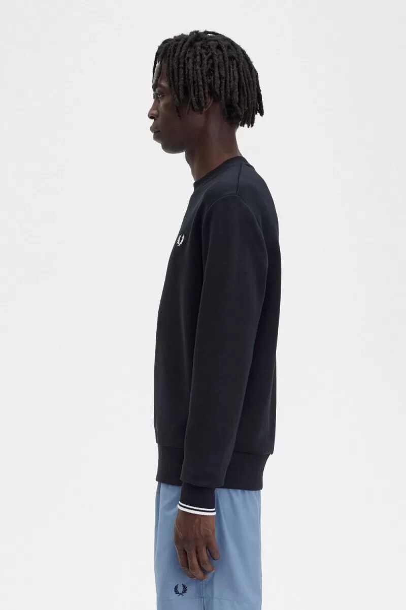 fred perry rund neck herrtröjor svarta