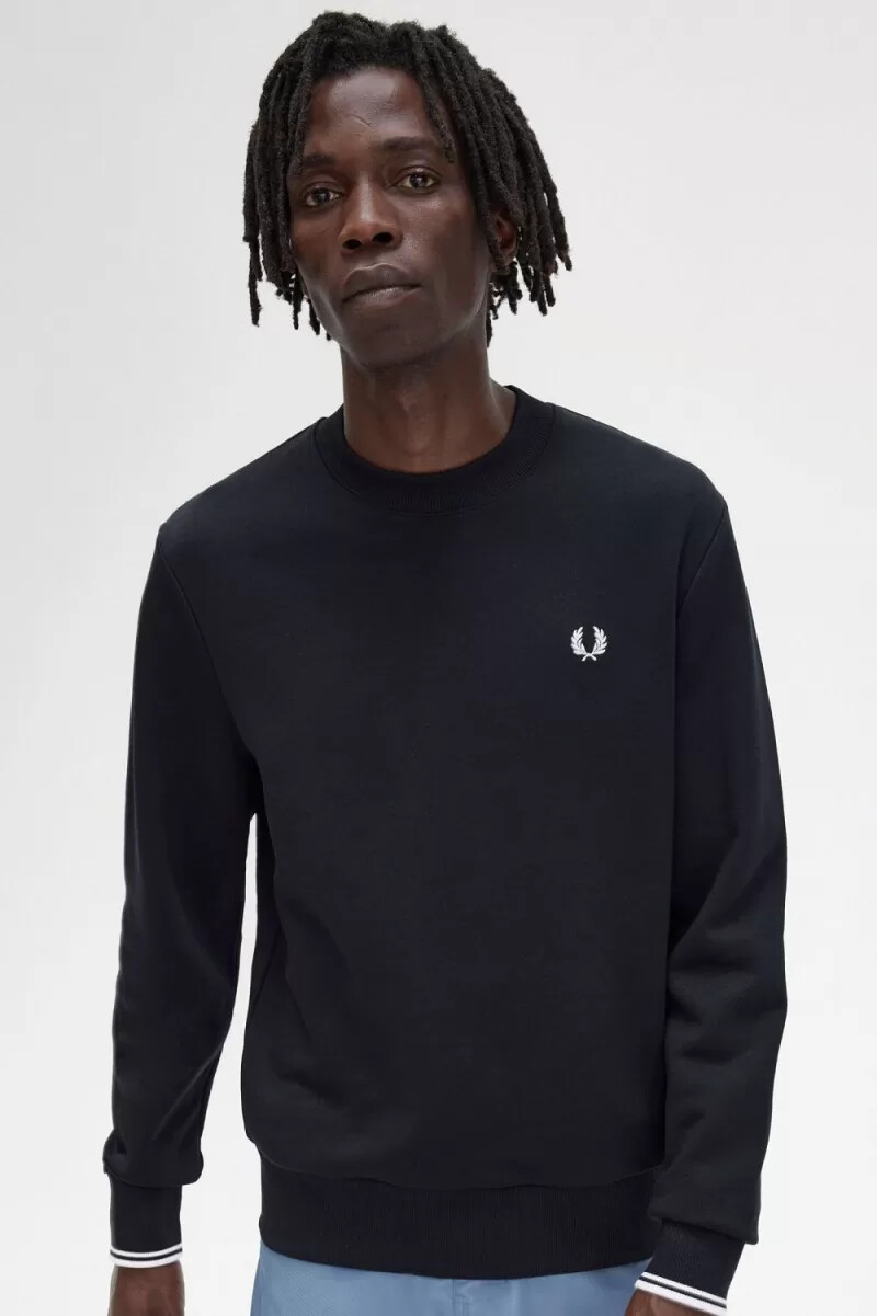 fred perry rund neck herrtröjor svarta
