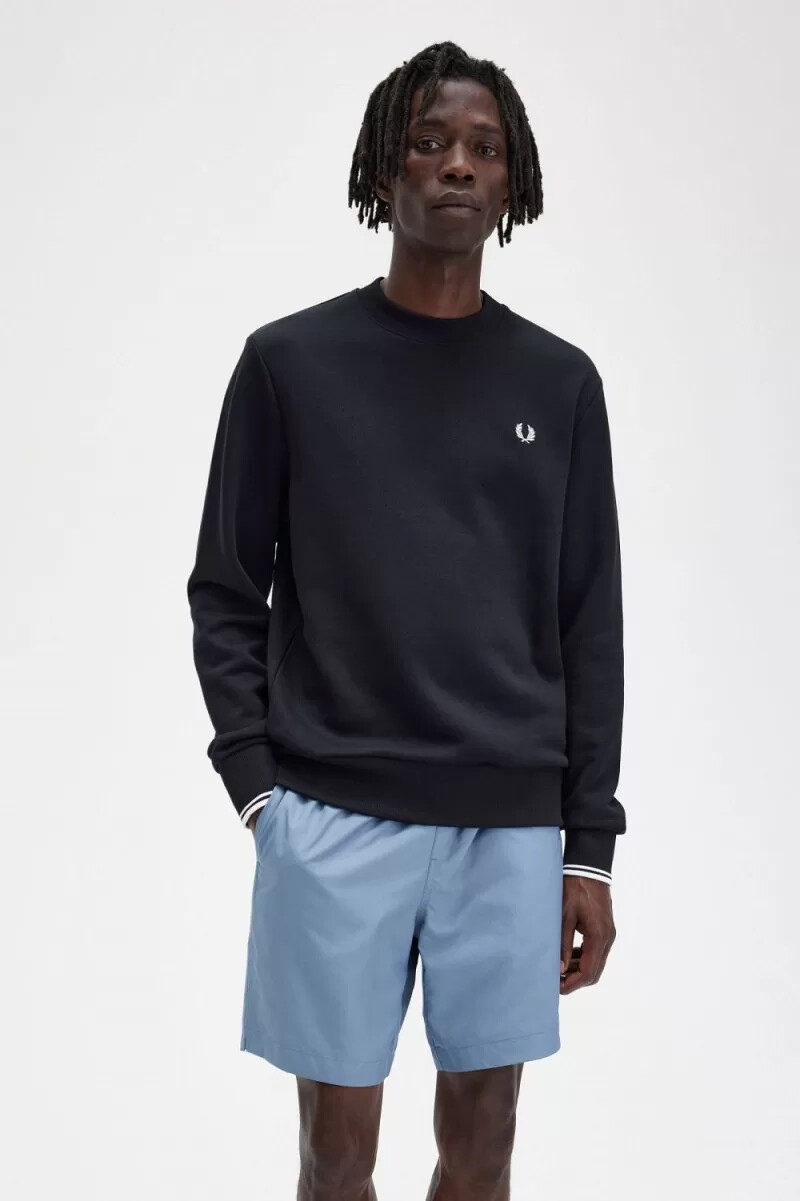 fred perry rund neck herrtröjor svarta
