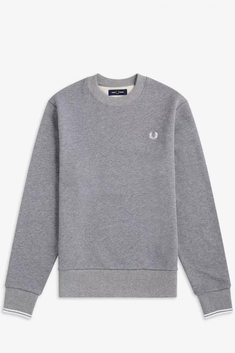 fred perry crew neck herrtröjor grå
