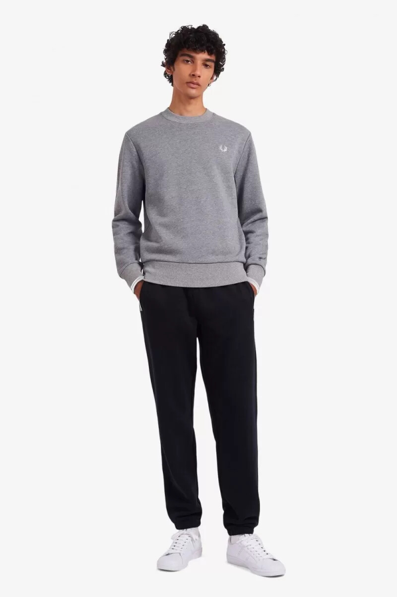 fred perry crew neck herrtröjor grå