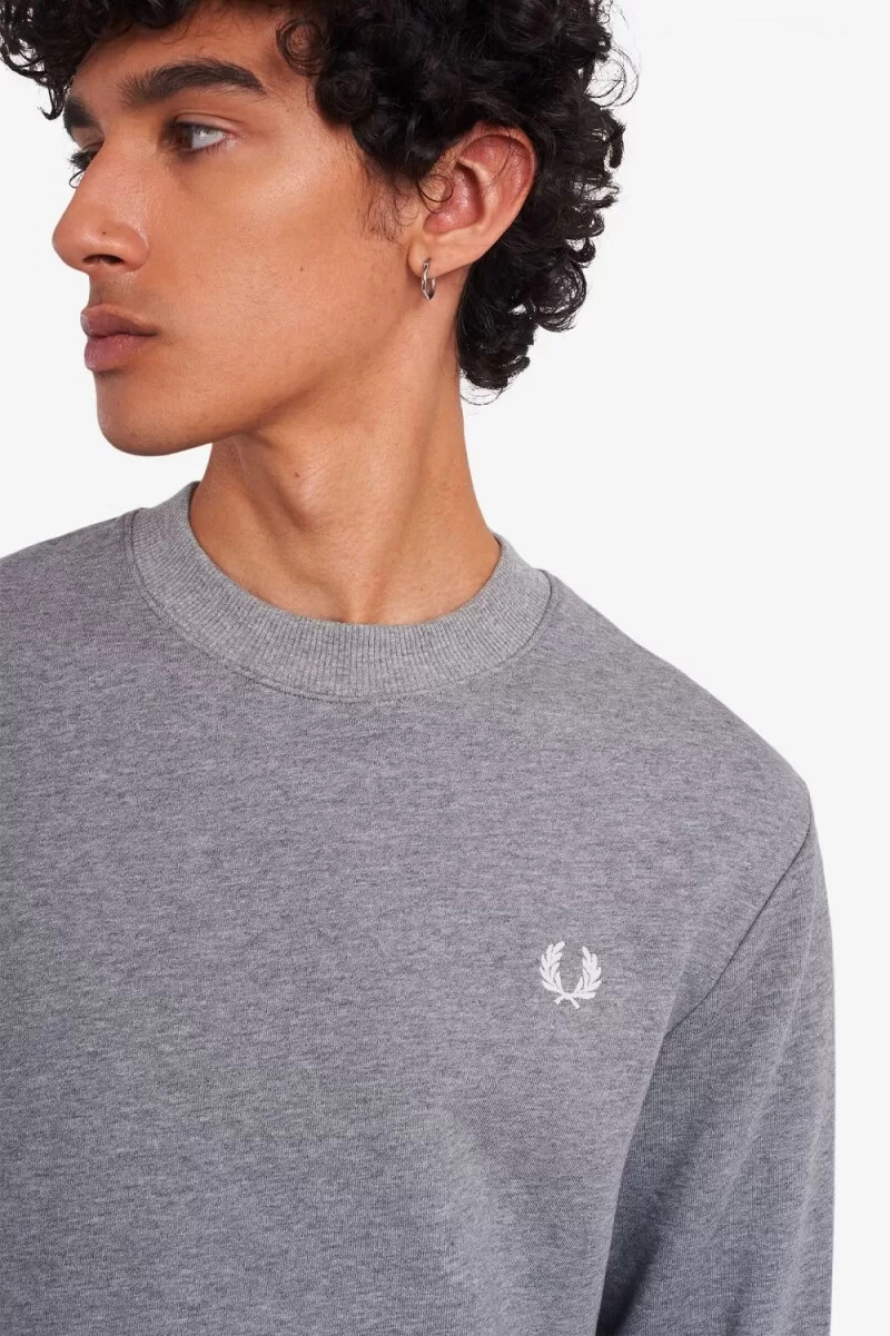 fred perry crew neck herrtröjor grå