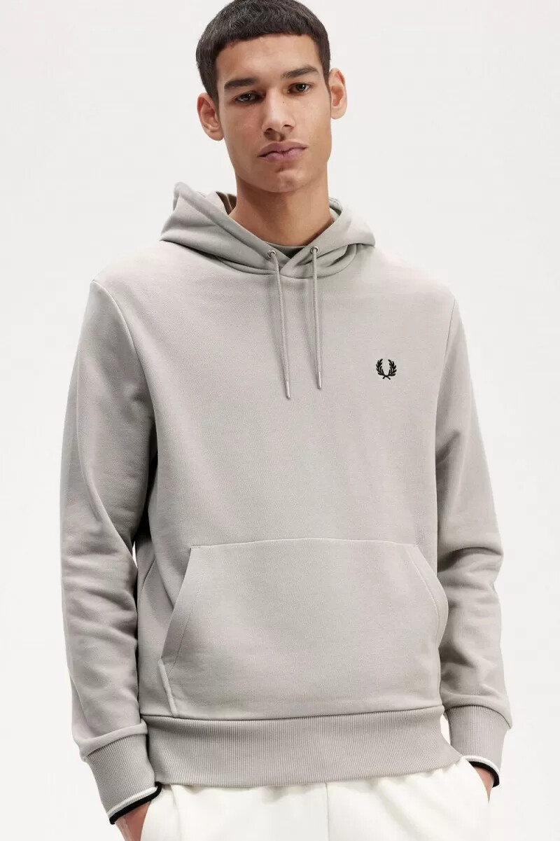 fred perry tipped hooded herrtröjor grå