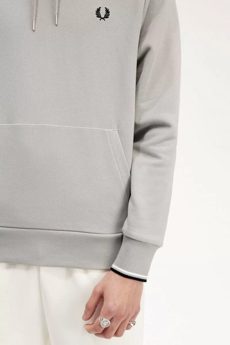 fred perry tipped hooded herrtröjor grå